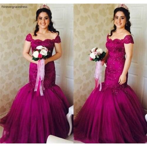 Fuchsia Off Shoulders Mermaid Quinceanera Dress Cheap Backless Formal Summer Holidays Wear Party Gown Custom Made