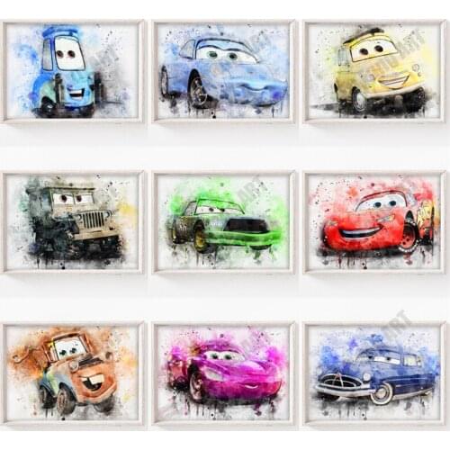 Disney Cars Anime Poster and Print Canvas Painting Nursery Room Decor Wall Art Picture for Living Cuadros Home Decoration