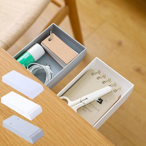Desk Drawer Organizer Pencil Tray Self-Adhesive Mini Under Desk Drawer Hidden Sundries Storage Holder Pencil Tray Pen Holder
