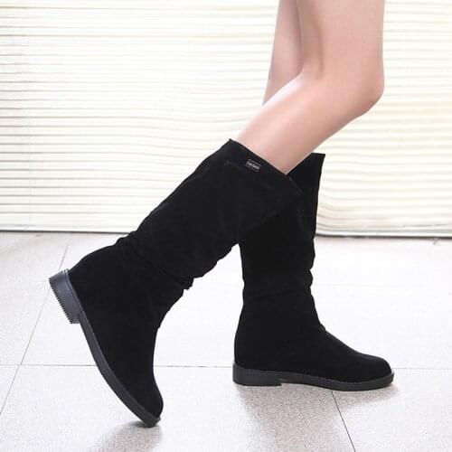 Womens Winter Shoes Knee High Boots High Quality Faux Suede Brand Women Shoes Winter Women Winter Boots Plus Big Size