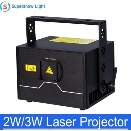 Supershow 2W 3W DMX RGB Animation Laser Projector Scanner Professional Stage Lighting DJ Disco Bar Club Party Wedding Effect