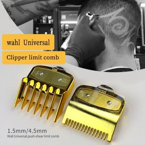 Wahl universal professional hair clipper cutting limit comb, trimmer cutting guide comb golden comb set barber shop tools