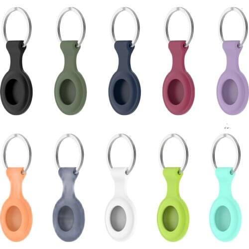 BEHUA Protective Cove Case For Apple Airtags Soft silicone Protective Sleeve For Apple Locator Tracker Anti-lost Device Keychain