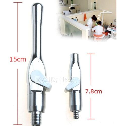 1 Set Aluminum Dental Saliva Ejector Suction Universal Valves SE/HVE Tip Adaptor Salivary Duct
