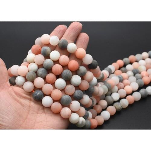 10mm AAA Natural Round frosted surface colorful moonstone loose beads For DIY necklace bracelet jewelry make 15 "free delivery