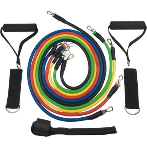 11Piece Set of TensionDevice Fat burningOne-Word Hook Muscle Training Fitness tool kit With And Resistance Bandset kit