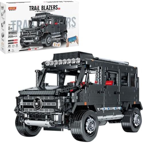 2939Pcs Off-Road Vehicle Bricks Model Kit DIY Small Particle Building Block Car Toys For Children Educational Toys Gift - Black