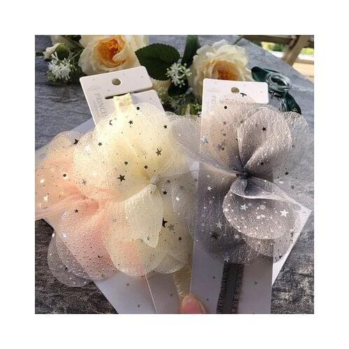 3 Colors Newborn Baby Lace Mesh Flower Stretch Head Folral Girl Headband Mesh Grid 1PCS Elastic Headwears Decoration