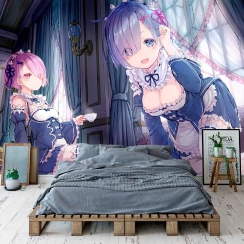 Re:ZERO Starting Life in Another World Wallpaper Custom 3D Anime Rem Ram Wall Murals Boy Bedroom Living Room Decor Cosply Studio
