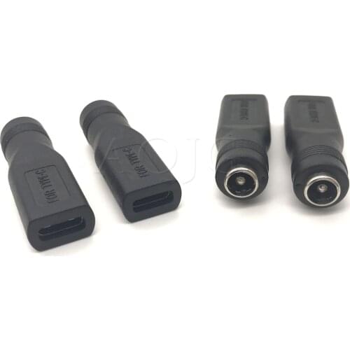 5.5 x 2.1 mm Female jack to Type C 3.1 USB Female jack 180 Degrees DC Power Connector Adapter for Android