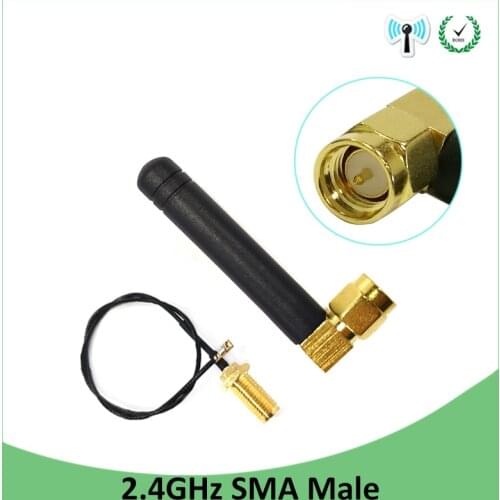 5pcs 2.4 GHz Antenna wifi 2dBi SMA Male Connector 2.4ghz antena for Router Wi fi +21cm RP-SMA to ufl./ IPX 1.13 Pigtail Cable