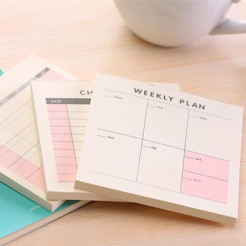 60 Sheets Weekly Monthly Planner Memo Pad Kawaii Stationery Business Message Notes Wtitting Pads School Office Supplies