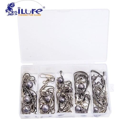 65 Pcs/boxes 3g 5g 6g 8g 10g Jig Head Lead Deep Water Bullet Weight Soft Lure Hooks Texas Fishing Accessories Pesca Tackle Boxes