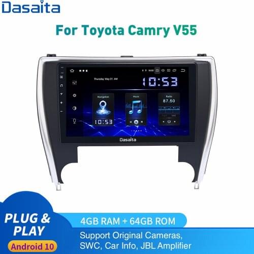 Dasaita Android 10 Auto Radio 1 Din For Toyota Camry US Version Multimedia 2015 - 2018 1Din DSP HD IPS 1280*720 Carplay 4Gb+64Gb