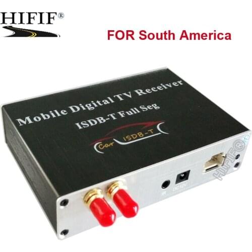 Car Mobile TV tuner ISDB-T Receiver External Digital TV Receiver Fit South America 1080P Full Seg with Double Tuner Antenna HD