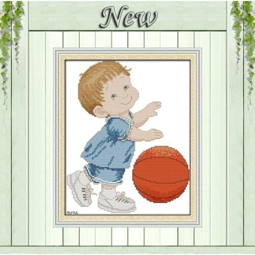 A basketball baby painting counted printed on canvas DMC 14CT 11CT DIY Cross Stitch chinese diy Embroidery kits Needlework Sets