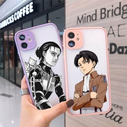 JAMULAR Attack On Titan Phone Case For iPhone 12mini 11 Pro XS MAX X 7 XR SE20 8 6Plus Japan Anime Clear Hard Cover Matte Fundas