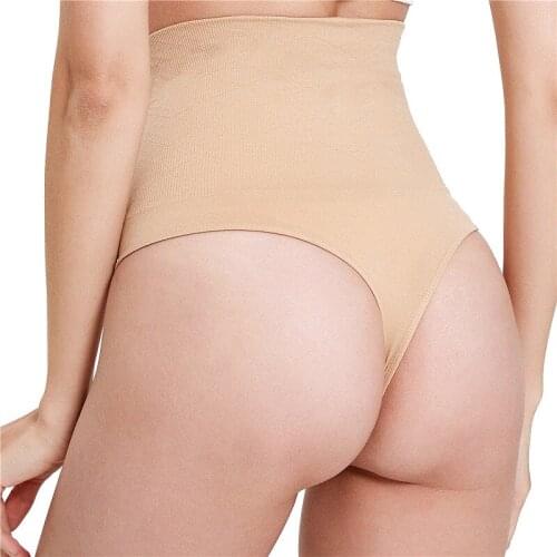 Women Corset Underwear Large Size Closed Belly Shaping Pants Womens Mid Waist T-String Pants Sexy Female Underwear Bodysuit