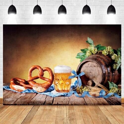 Yeele Oktoberfest Background Wheat Ears Bread Beer Wooden Barrel Board Backdrop Photographic Photography Photo Studio Photophone