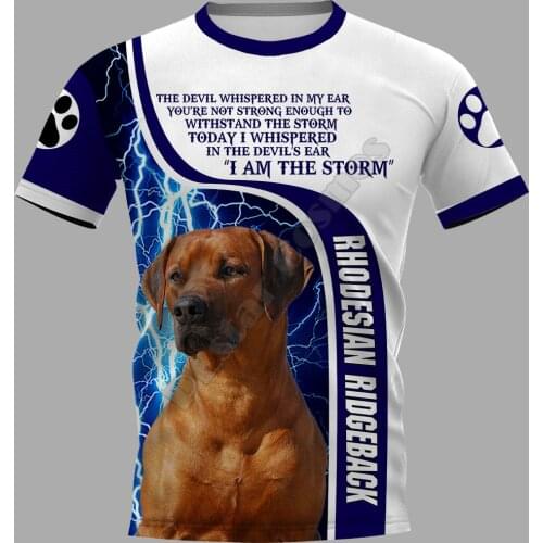 PLstar Cosmos Rhodesian Ridgeback 3D Printed t-shirt Harajuku Streetwear T shirts Funny Animal Men For Women Short Sleeve
