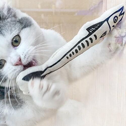 Teeth Grinding Catnip Toys Fish Shape Funny Interactive Cat Toy Pet Kitten Chewing Toy Claws Bite Playing Stick Pet Supplies