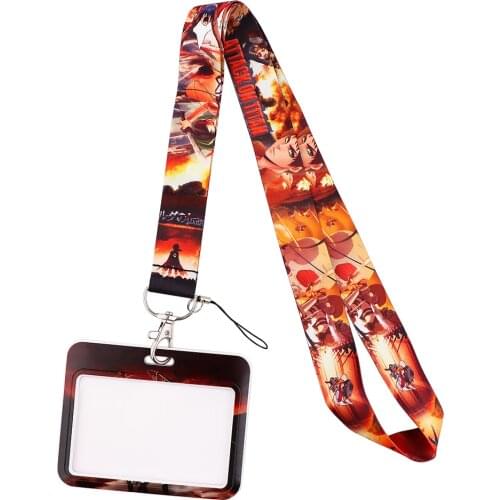 JF664 Anime Lanyards ID Badge Holder Keychain ID Card Passport Gym Mobile Badge Holder Lanyard Key Holder