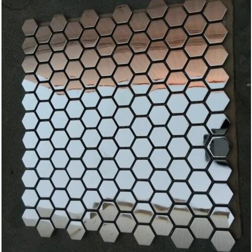 China hexagon polished stainless steel metal mosaic tile