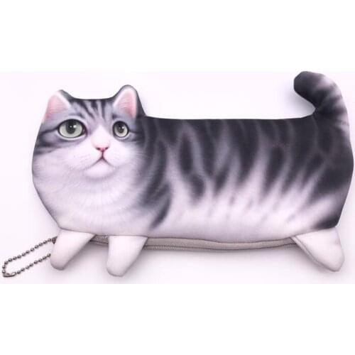 New Cute Cat Face Printed Zipper Coin Purses For Kids Students Pencil case Cartoon Wallet Bag coin Pouch Children Purse