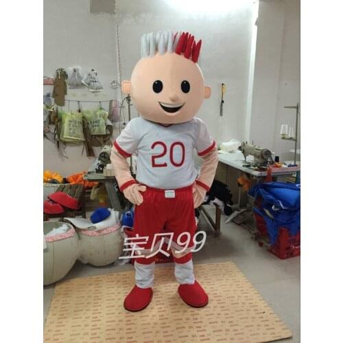 Soccer Boy Mascot Costume Adult Fancy Dress Halloween Party Costume Football Player Funny Mascots Carnival Character Suit