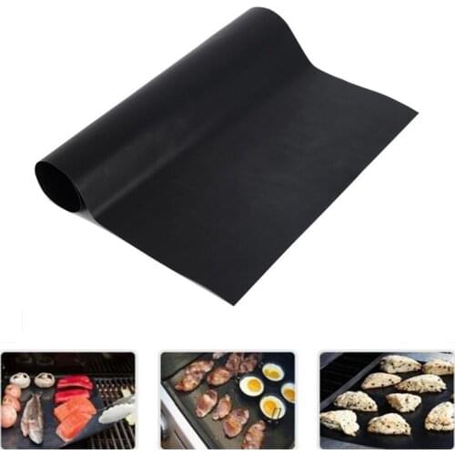 BBQ Grill Mat 2 pcs/Set Non-stick Barbecue Baking Pad Reusable Fiber Cooking Sheets Easy Clean Portable Outdoor Picnic