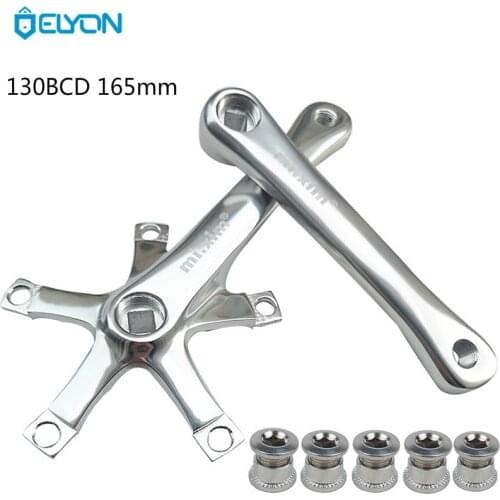 130BCD Road Bike Crank Set 165mm Crank Arm Square Hole Foldable Bicycle Crank With Nails Bike Crankset Accessories Repair