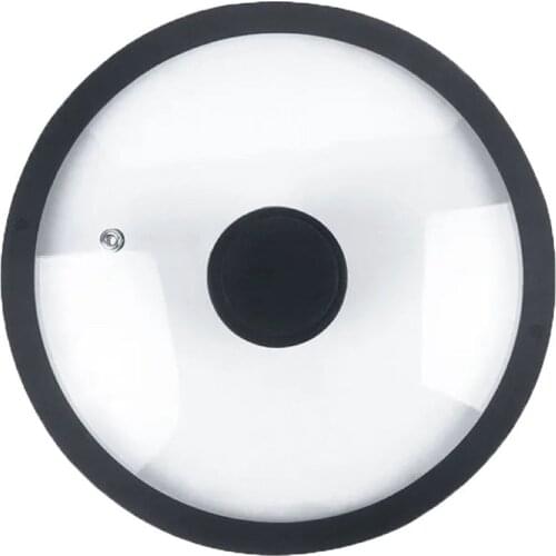 Schnesland Tempered Glass Lid with Black Silicone Rim- Heat Resistant Handle, Dishwasher Safe