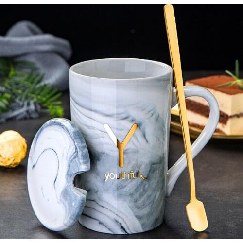 Fashion Natural Marble Porcelain Coffee Mug Tea Milk Cup With Gift box Creative Wedding Anniversary Gift mugs coffee cups