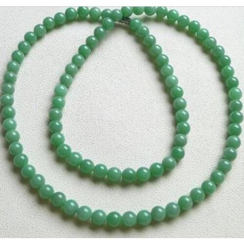 Fashion jewelry Free Shipping Genuine A Full Green Natural A Jade Jadeite Bead Beads Necklace