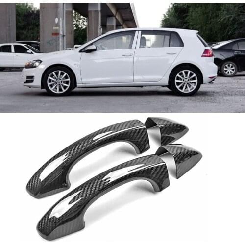 Auto Exterior Carbon Fiber Made Door Handle Cover Sticker Decorations Overlay Trim For VW Golf 7 GTI 2014-2016