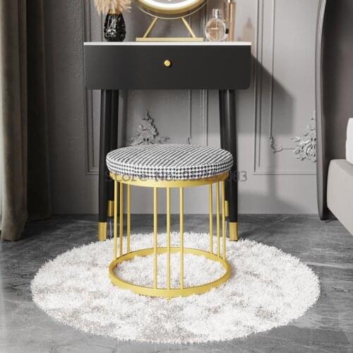 Nordic makeup stool stool bedroom simple houndstooth dressing stool minimalist small apartment dressing table makeup chair light