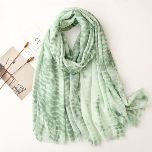 Fashion Designer Gradient Color Printed Shawl Scarf For Women Soft Long Muslim Head Wraps180x90cm