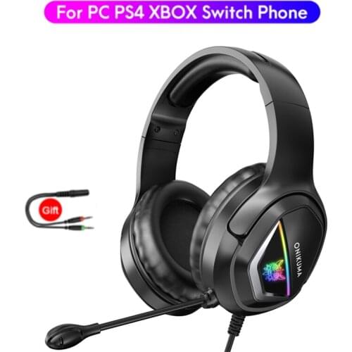 Wired Headset Gamer PC 3.5mm PS4 Headsets Surround Sound & HD Microphone Gaming Overear Laptop Tablet Gamer For Game XBox Laptop