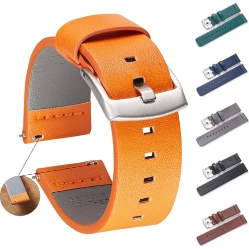 Genuine Leather Watch band Strap for Samsung Galaxy Watch 42 46mm Gear S3 Sport WatchBand Quick Release 18 20 22 24mm