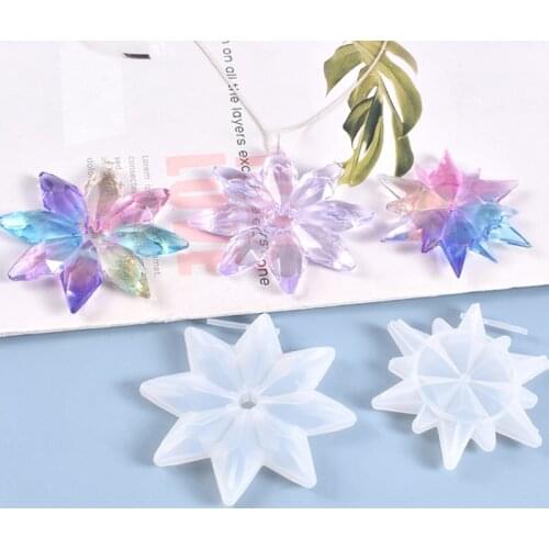 Crystal Epoxy Resin Mold Christmas Ornaments Snowflake Pendant Silicone Mould