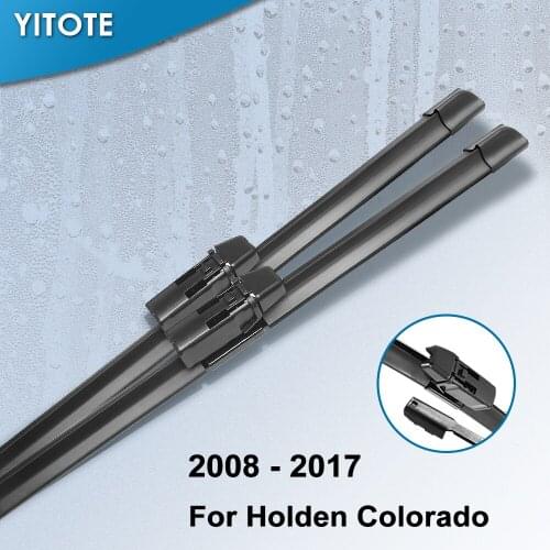 YITOTE Wiper Blades for Holden Colorado RC RG Fit Hook / Top Lock Arms 2008 2009 2010 2011 2012 2013 2014 2015 2016 2017