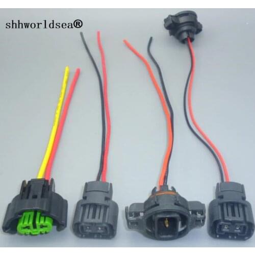 Shhworldsea 2Pcs 5202 5201 2504 H16 9009 PS24W H9 h11 2 pin Car Fog Lights Bulbs Female male Connector Wiring Harness Plug Base