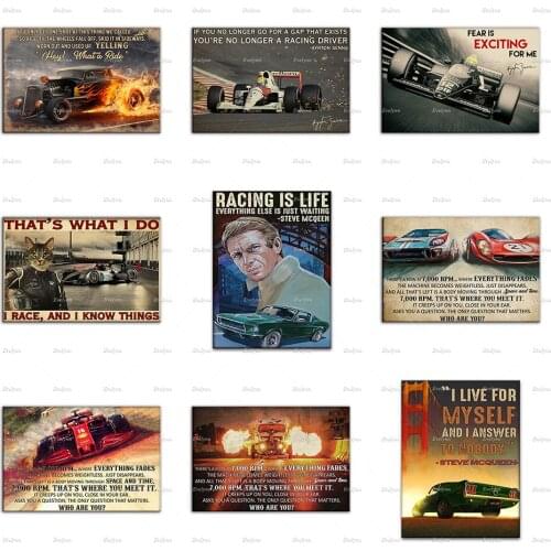 Fear Is Exciting For Me A Gap That Exists You're No Longer A Racing Driver Poster Wall Art Prints Home Decor Canvas Unique Gift