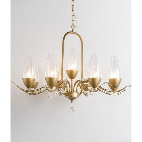 Light luxury restaurant glass chandelier simple personality living room lamp beautiful atmosphere bedroom crystal lighting