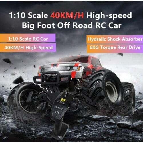 Big Foot 40KM/H High-speed Racing RC Off Road Car 1:10 Scale Hydralic Shock Absorber 6KG Torque Rear Drive Head-up Wheel RC Car