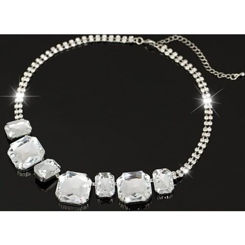 YFJEWE Factory price Fashion sparkling rhinestone drop tea big gem necklace long clothes big crystal pendant necklaces #N045