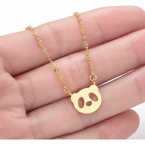 Fashion Simple Versatile Womens Alloy Panda Pendant Necklaces Anniversary Gift For Girlfriend Clavicle Thin Chain Pendant Girl