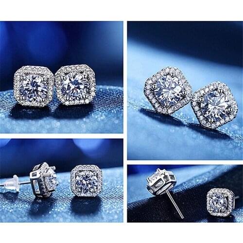 Boho Stud Earrings Real 925 Sterling Silver AAAAA cz Party Wedding Earrings Jewelry For Women Bridal Charm Jewelry Gift