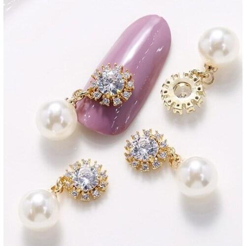 10pcs 3D Alloy Tassel Nail Art Zircon Metal Rhinestones DIY Nails Accessories Professional Supplies Decorations Charms Y47-19