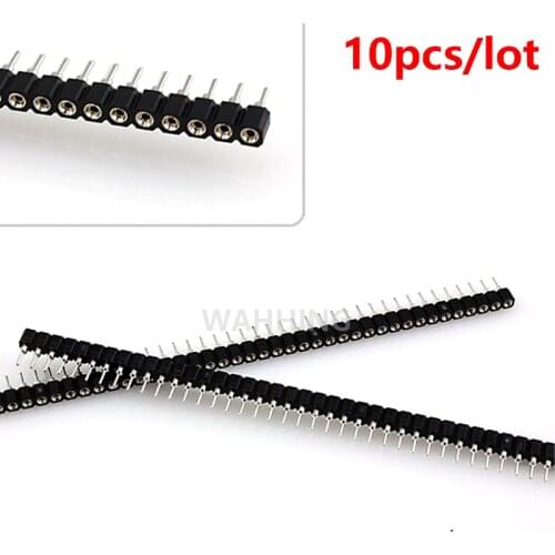 10pcs 40Pin Single Row Round Hole Straight Female Connector 1*40 Pin 2.54mm Pitch Header Socket Strip for BreadBoard HY1233